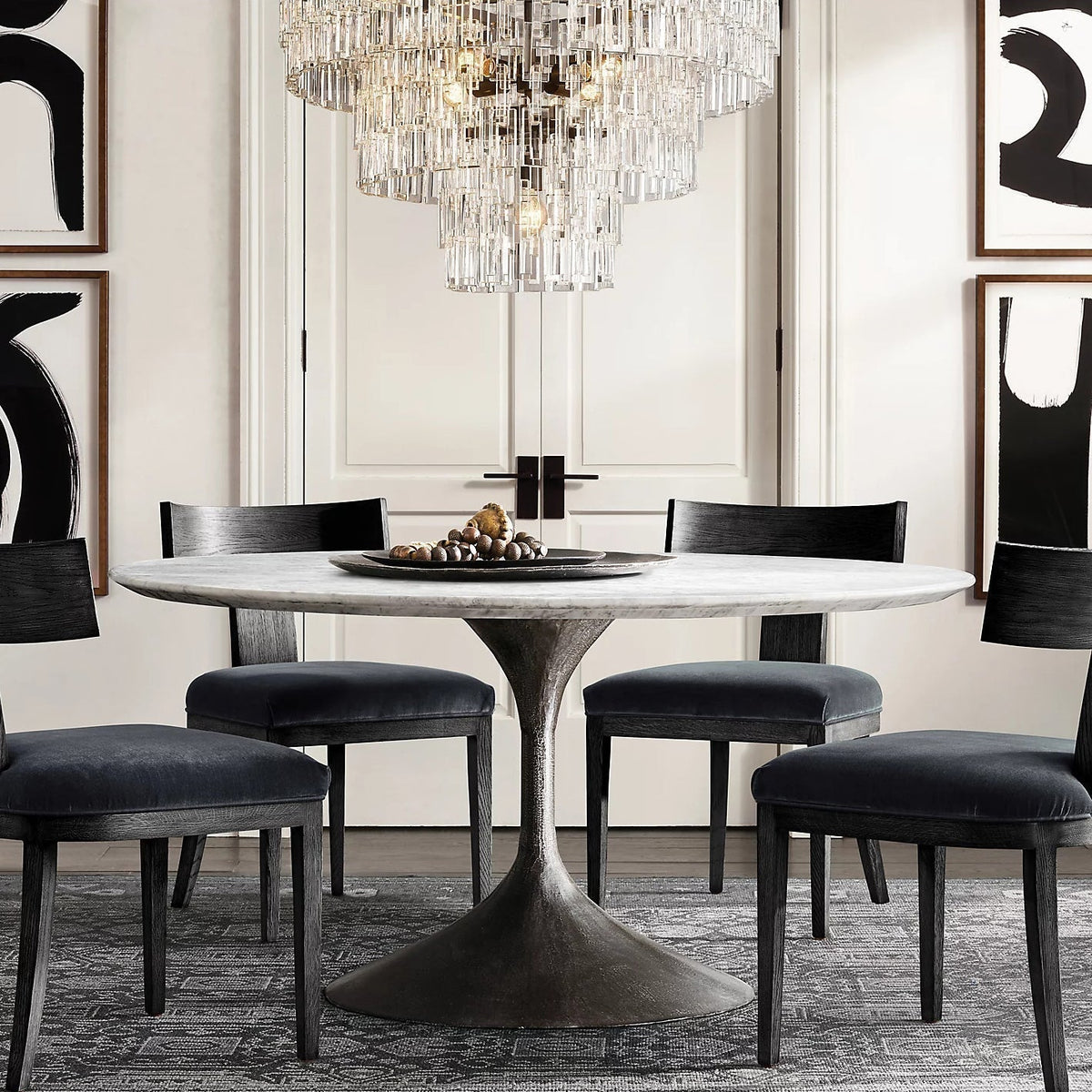 Multi-Tiered Crystal Ring Chandelier with Glass Chain Links for Dining Rooms and Living Rooms 36 48 60 Inch