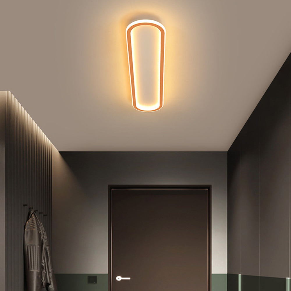 Oval Ceiling Light Fixture with Integrated LED Strip – Modern Flush Mount for Hallway, Bedroom & Living Room