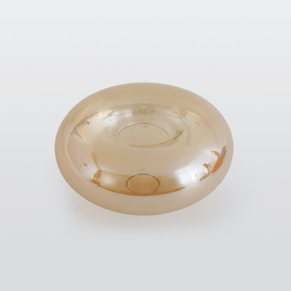 Glass Dome Overhead Light Fixture E26 Socket for Bedroom Living Room Home Interior Ambient Glow Compact Profile Metal Frame