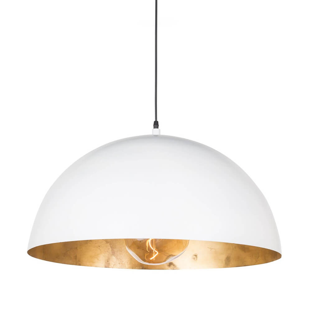 Statement Bowl Pendant Ceiling Light with Gold Interior – Adjustable Cable & Dimmable for Kitchen Island, Dining