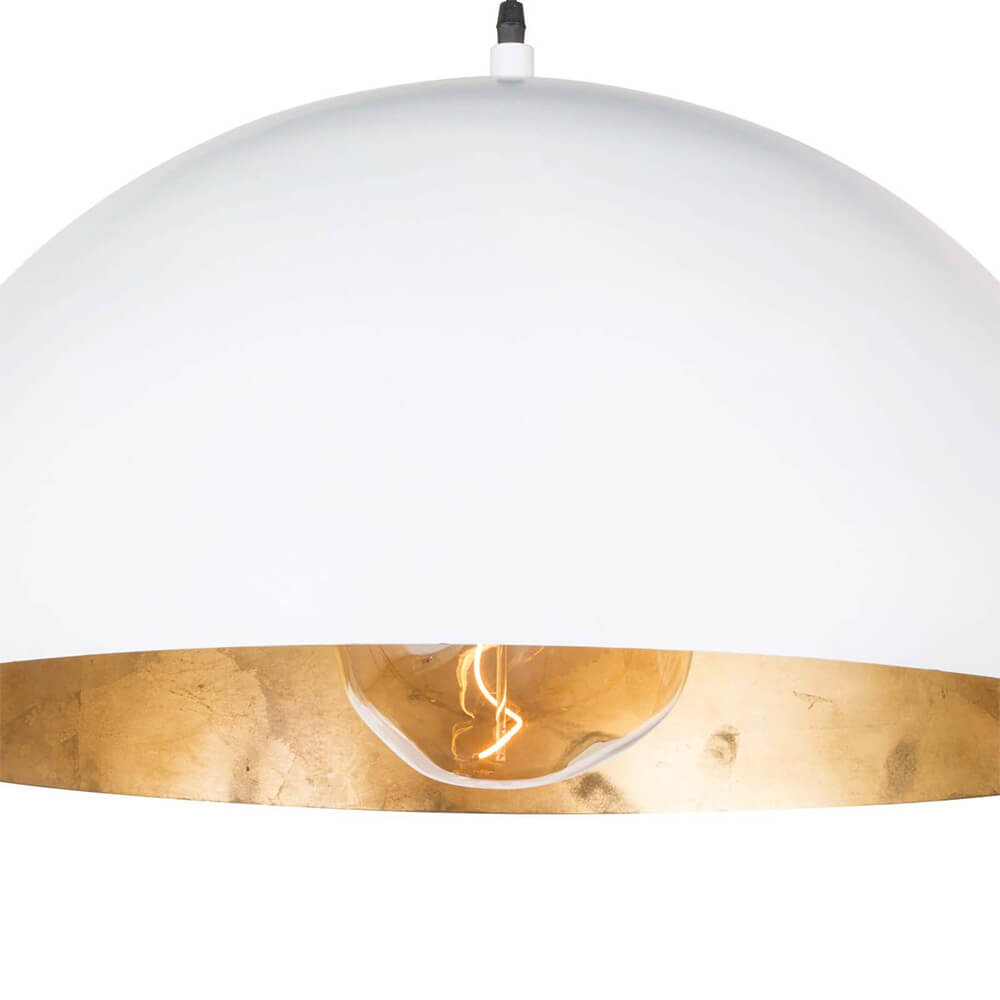 Statement Bowl Pendant Ceiling Light with Gold Interior – Adjustable Cable & Dimmable for Kitchen Island, Dining