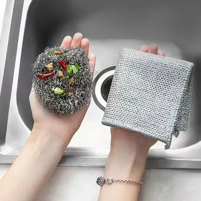 Mesh Scrubbing Cloths Kitchen Dish Cleaning Set Gentle Surface Safe Cookware Scrubber 10-Pack for Pots Pans