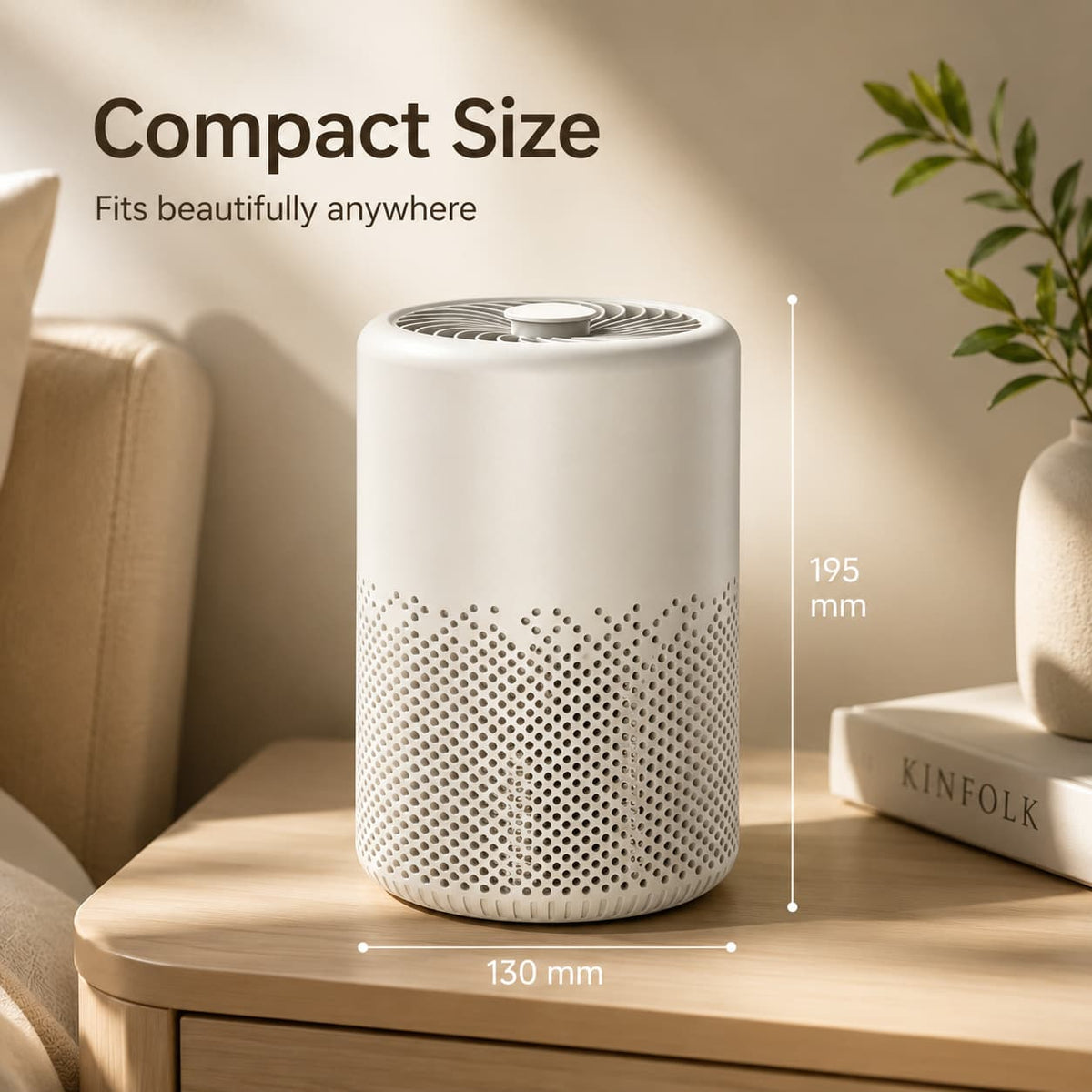 Compact Multi-Stage Air Purifier for Home – Removes Odors, Pet Dander & Dust with Quiet Motor – Bedroom, Office & Living Room Air Quality