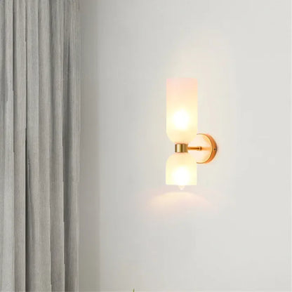 Porcelain Sconce Light Fixture 16 Inch Height Pivoting Arm for Bedroom Hallway Living Room Reading Nook Contemporary White Gray Blue Clear