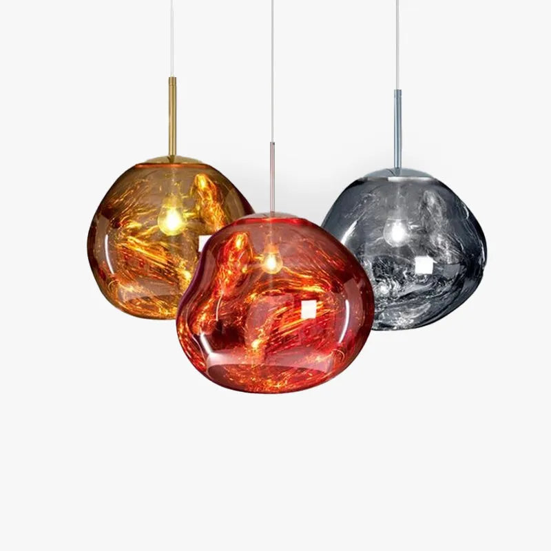 Molten Acrylic Hanging Light Fixture 15 in Warm Glow E27 Socket for Dining Room Kitchen Island Above Table Modern Sculptural Ceiling Lamp Or