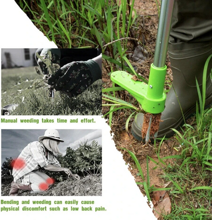 Stand-Up Weed Puller Tool with Root Remover for Lawns Gardens Patios Yards No Bending Telescoping Handle 39 Inches Gardening Hand Tool
