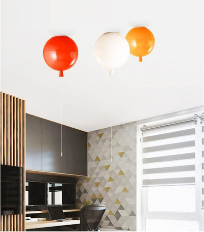 Kids Room Hanging Light Fixture with Pull Chain Switch – Playful Orb Shape Pendant Lamp for Nursery, Bedroom & Play Area – E27 Socket, Multi