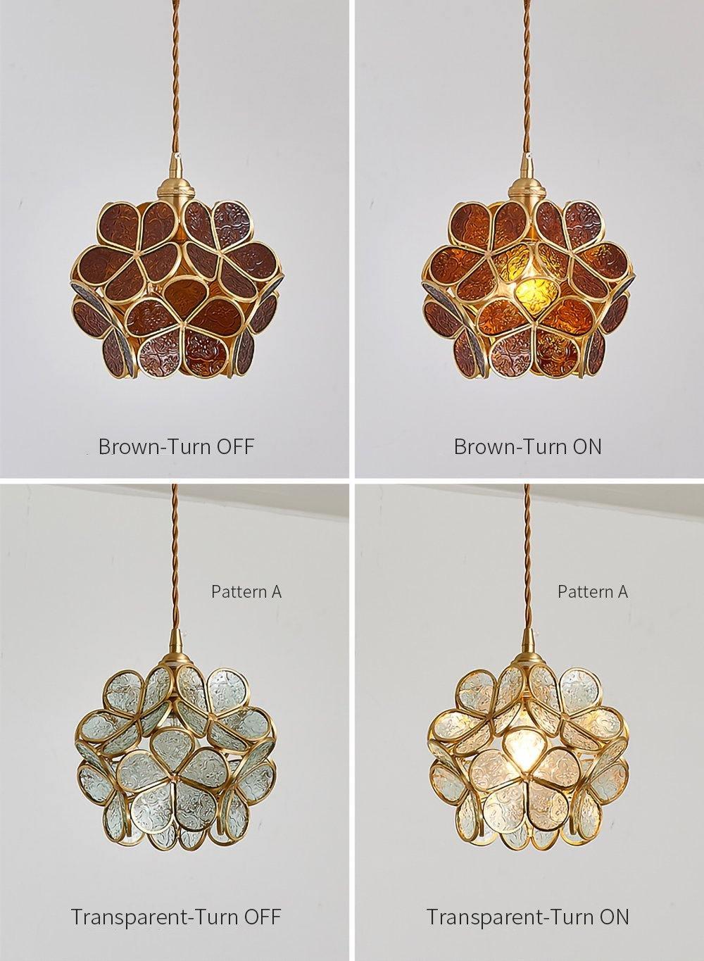 Glass Shade Hanging Fixture 8-Inch Brass Finish Ceiling Light for Kitchen Dining Room Entryway Hardwired with Adjustable Cable