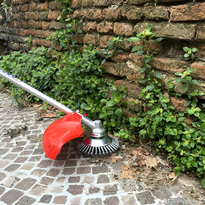 Garden Pro | Carbon Steel Weed Brush Trimmer with Heavy-Duty Wires | Efficient Cleaning for Driveways and Patios