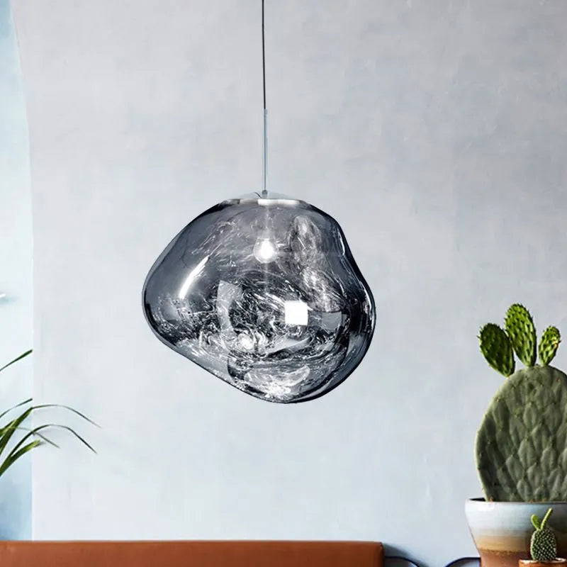 Molten Acrylic Hanging Light Fixture 15 in Warm Glow E27 Socket for Dining Room Kitchen Island Above Table Modern Sculptural Ceiling Lamp Or