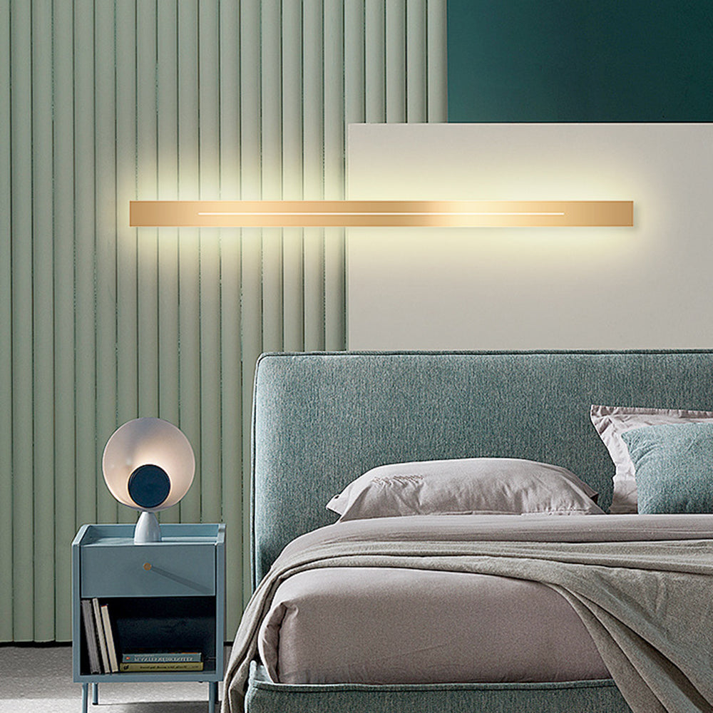 Linear Wall Sconce – LED Modern Metal Accent Light for Living Room Bedroom Hallway Entryway – Dimmable Option Available – Rectangular