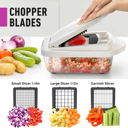 Mandoline Slicer with 8 Blades – Kitchen Prep Tool for Dicing, Julienne, and Shredding Vegetables