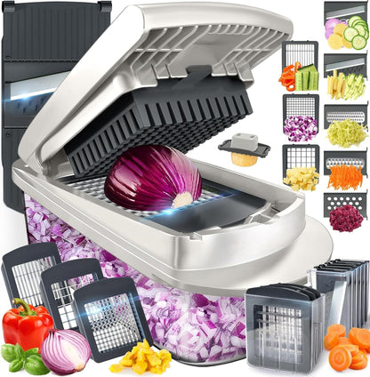 Mandoline Slicer with 8 Blades – Kitchen Prep Tool for Dicing, Julienne, and Shredding Vegetables