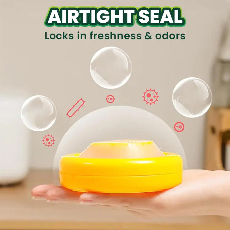 Stretch-Seal Half-Fruit Storage Containers with Snap-On Lids, Set of 4 Nesting Bins for Avocado Lemon Onion Tomato, BPA-Free Fresh Keeper