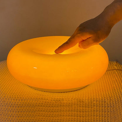 Touch-Activated LED Glass Sconce 10 in Round Orange Ambient Light for Bedroom Living Room Study Modern Energy-Efficient Decorative Fixture