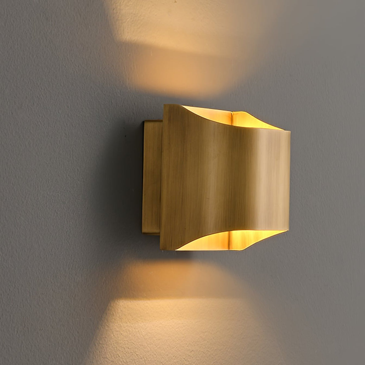 Brass Indoor LED Wall Light Fixture for Bedroom Living Room Hallway 10 Inch Square Contemporary Accent Lamp E14 G9 Socket Modern Home Lighti