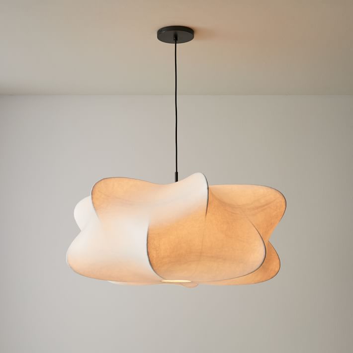 3-Light Silk Cloud Hanging Fixture White 24 in Adjustable Ceiling Mount E27 for Dining Room Living Room Kitchen Modern Indoor Overhead Light