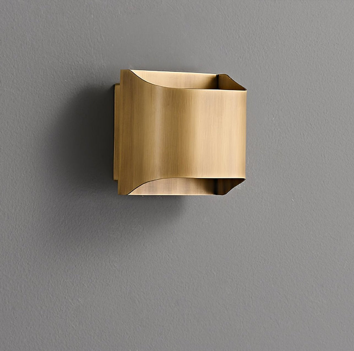 Brass Indoor LED Wall Light Fixture for Bedroom Living Room Hallway 10 Inch Square Contemporary Accent Lamp E14 G9 Socket Modern Home Lighti