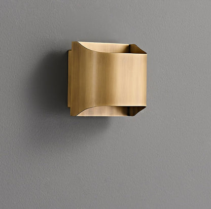 Brass Indoor LED Wall Light Fixture for Bedroom Living Room Hallway 10 Inch Square Contemporary Accent Lamp E14 G9 Socket Modern Home Lighti