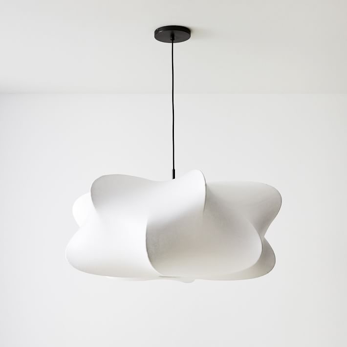 3-Light Silk Cloud Hanging Fixture White 24 in Adjustable Ceiling Mount E27 for Dining Room Living Room Kitchen Modern Indoor Overhead Light
