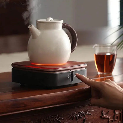 Ceramic Hot Plate Warmer 1000W Five-Temperature Touch Panel for Tea Kettles Pots Infusions Auto Shut-Off Quiet for Kitchen Counter
