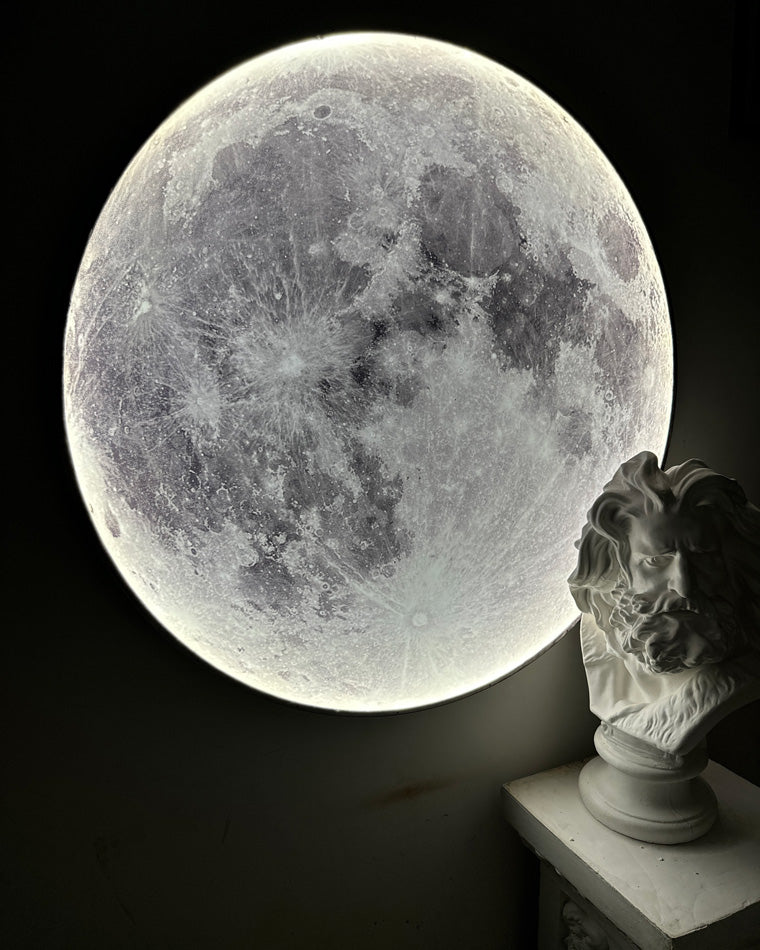 LED Moon Wall Sconce Dimmable Remote Control Light 9.4 Inch Diameter PVC Fixture for Bedroom Living Room Hallway Accent Lighting Three Color