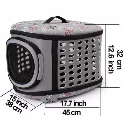 Cat Carrier for Large Cats, Foldable Cat Carrier with Hard Top and Mesh Door, Sturdy Pet Carrier for Vet Visits
