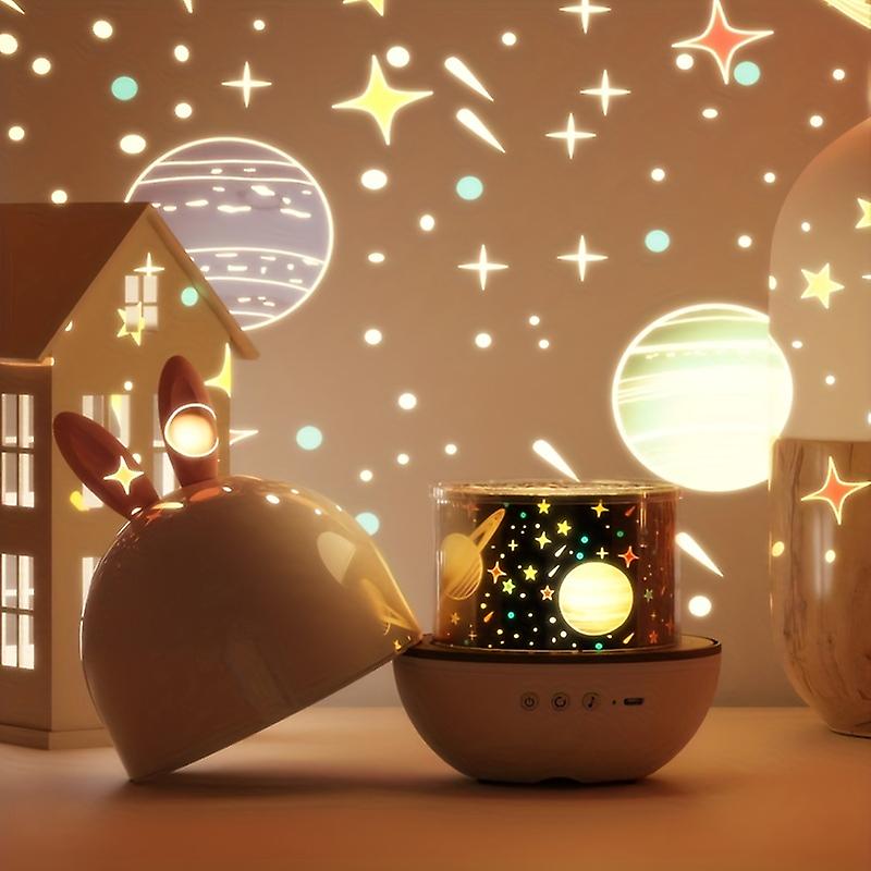 Star & Ocean Projection Night Light for Kids with Music & Remote Control | Rechargeable Galaxy Projector for Nursery Bedroom | Soothing
