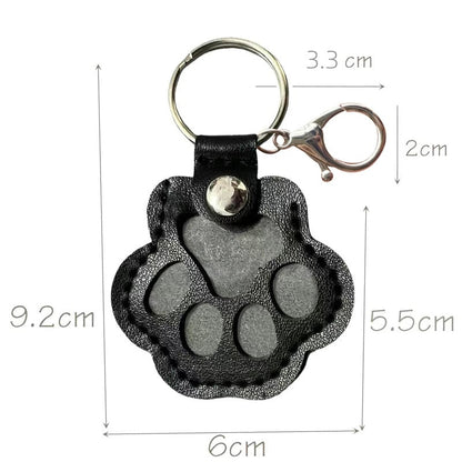 Pet Memorial Keychain with Hidden Keepsake Chamber – Leather Paw Print Charm for Dog & Cat Lovers