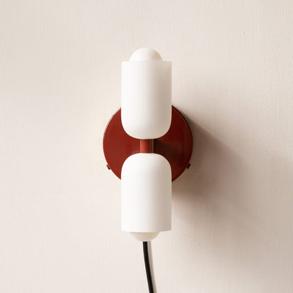 Dual-Beam Acrylic Wall Sconce with Warm Glow and Cream Diffuser for Living Room Hallway Bedroom Entryway