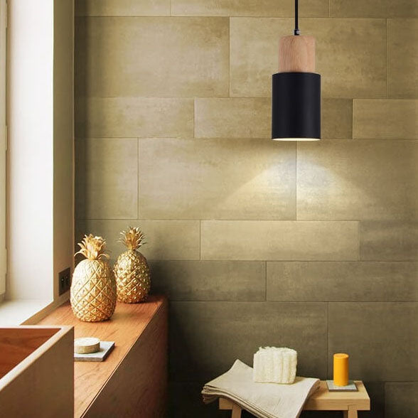 Rustic Chic Metal Wooden Hanging Lamp
