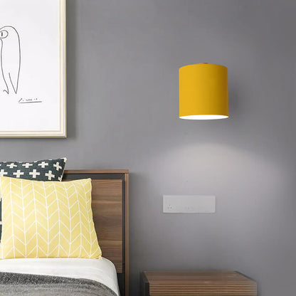 Swivel Arm Sconce Lamp E27 Socket 5 in Metal & Wood Pink Bedside Light for Bedroom Reading Nook Task Lighting Modern Minimalist Hallway