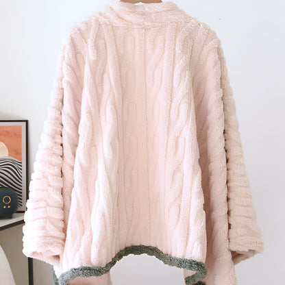 Elysia Shawl Wrap - Embroidered Fleece, Ultra-Soft for Women