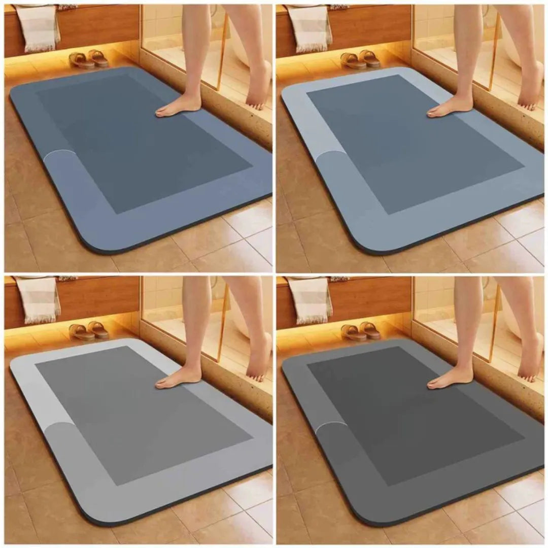 Quick-Dry Non-Slip Bath Mat with Moisture-Wicking Core for Bathroom, Shower & Toilet