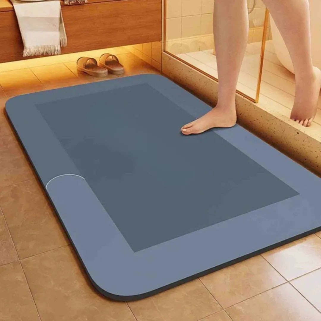 Quick-Dry Non-Slip Bath Mat with Moisture-Wicking Core for Bathroom, Shower & Toilet