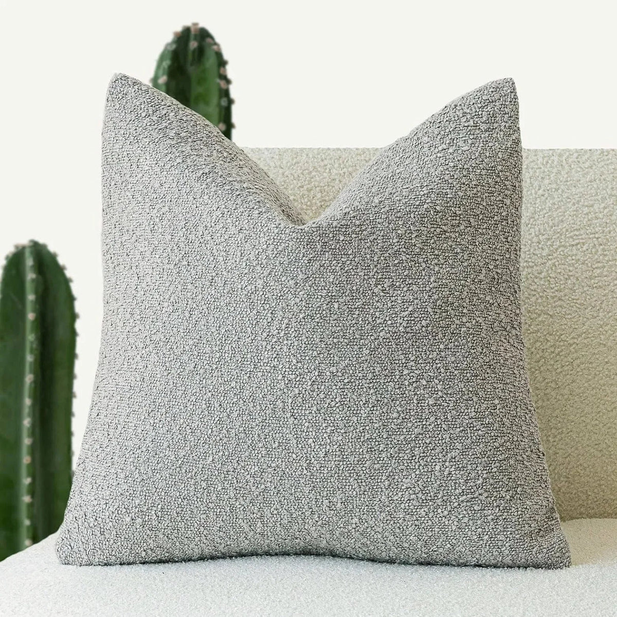 Textured Boucle Pillow Case 18×18 Inches Soft Cover for Couch Bedroom Chair Minimalist Neutral Decor Accent Throw Cushion for Modern Home