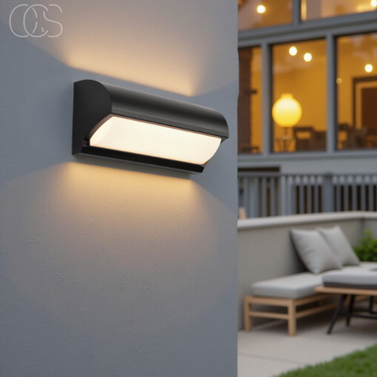 Outdoor LED Wall Light 20W Waterproof Fixture Black 9.8 Inch for Patio Entryway Garden Path Stairway IP65 Rated 960 Lumens Warm Glow