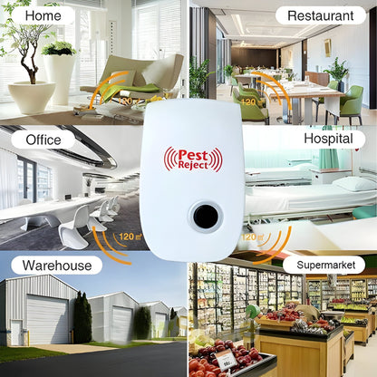 Electronic Pest Deterrent Device High-Frequency Sound Rodent Control System Indoor Outdoor Squirrel Mice Bat Roach Spider Mosquito Preventio