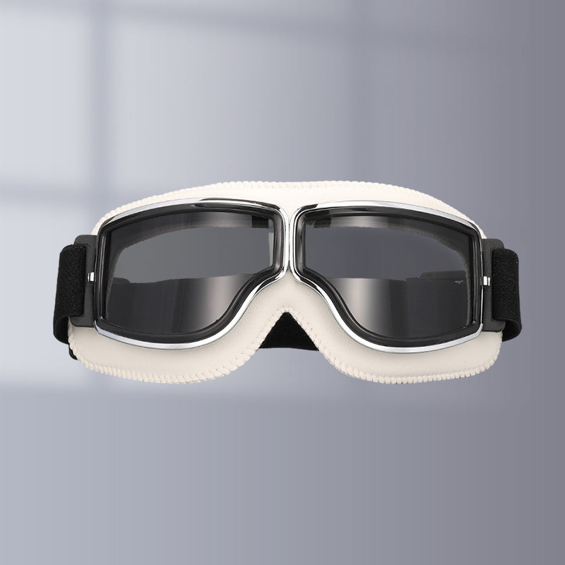 Retro Leather-Padded Motorcycle Goggles for Vintage Riding