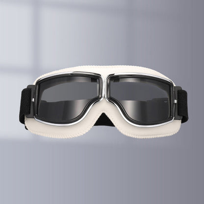 Retro Leather-Padded Motorcycle Goggles for Vintage Riding
