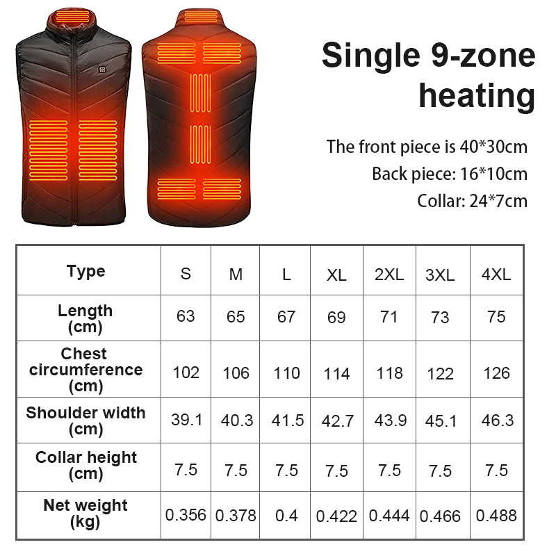 USB-Powered Electric Warming Vest for Men & Women – 3 Heat Settings, Wind-Resistant, Lightweight Carbon Fiber Heating, Winter Outdoor