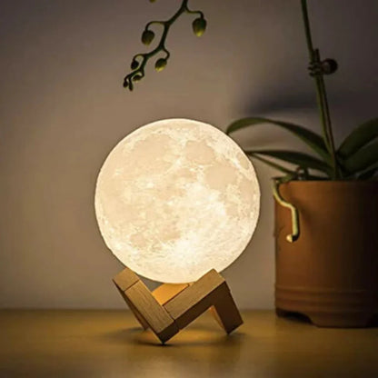3D Printed Lunar Globe Night Light with Touch Control & USB Charging for Bedroom, Living Room, Kids