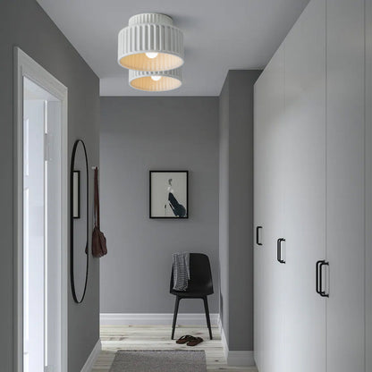 Flush Mount Resin Ceiling Light 10 in White for Low Ceilings Kitchen Hallway Bedroom Dining Room Compact Overhead Fixture E26 Socket