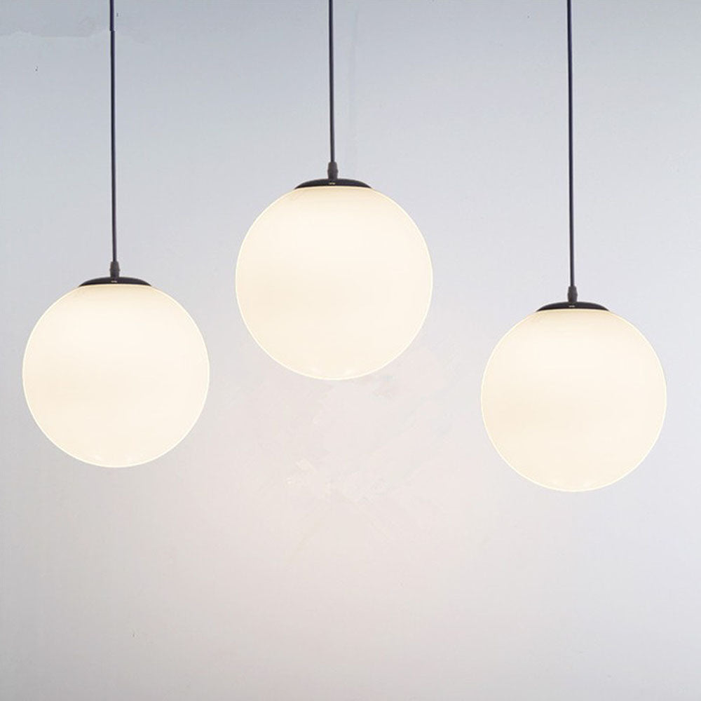 Globe Pendant Light E26 Socket for Kitchen Island Dining Room Bedroom Ceiling Lighting White 10 Inch Sphere Adjustable Hanging Fixture
