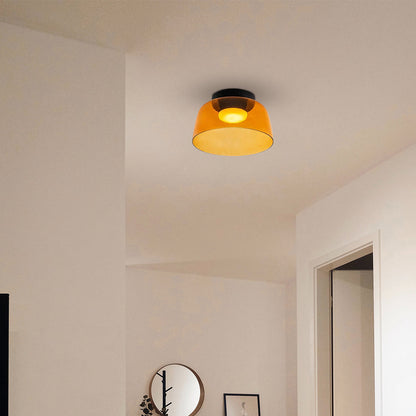 Layered Glass Ceiling Light Modern Multi-Tier Flush Mount Fixture with LED Hardwired for Kitchen Dining Room Bedroom Living Room
