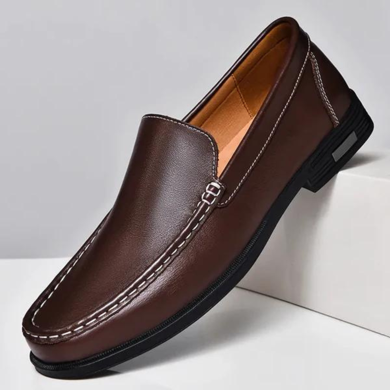 Men's Genuine Leather Loafers Slip-On Dress Shoes for Business Casual Wedding Office Formal Occasions Classic Italian Style Handcrafted