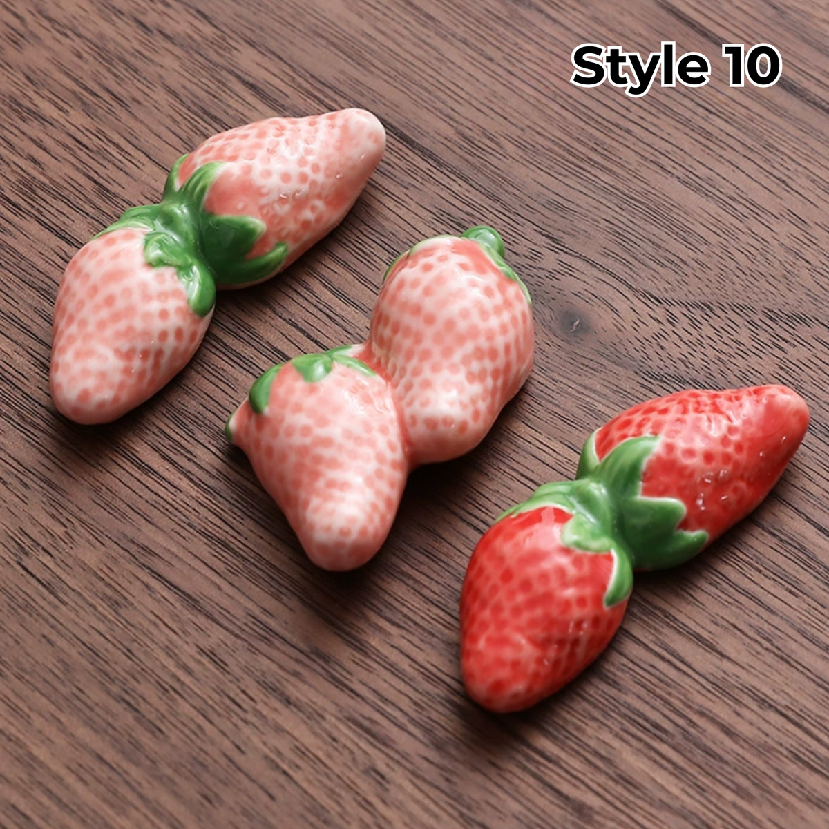 Porcelain Utensil Holders with Animal and Fruit Designs for Asian Dining – Set of 3 Decorative Tabletop Rests