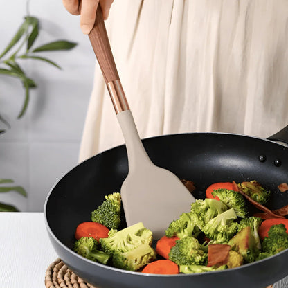 Heat-Resistant Silicone Kitchen Tool Set - 10-Piece Non-Stick Cooking Utensil Collection with Soft Grip Handles for Everyday Meal Prep