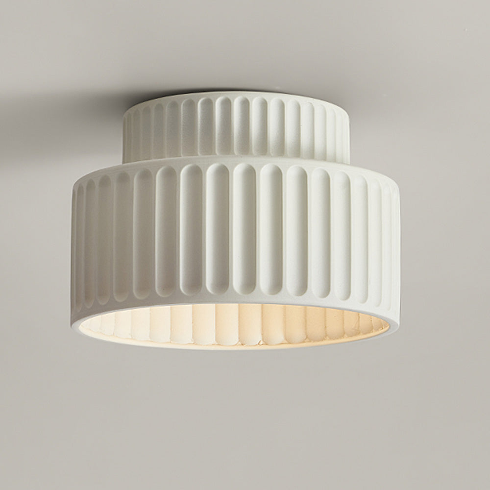 Flush Mount Resin Ceiling Light 10 in White for Low Ceilings Kitchen Hallway Bedroom Dining Room Compact Overhead Fixture E26 Socket