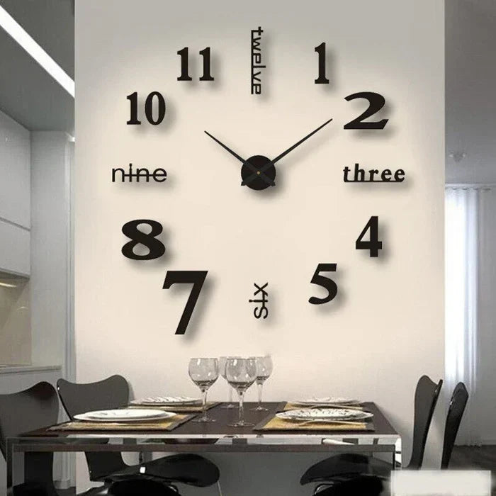 DIY Wall Clock Kit Large Modern Customizable Decorative Clock for Living Room Bedroom Black Silver Gold Red Glow in the Dark